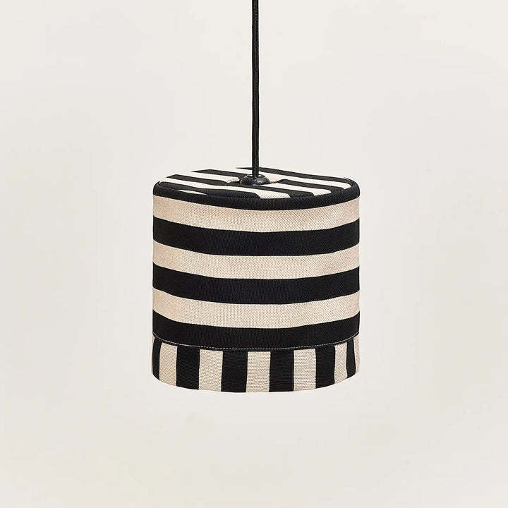 Nododinoz Linda Lampshade in Black Sand Stripes 20cm