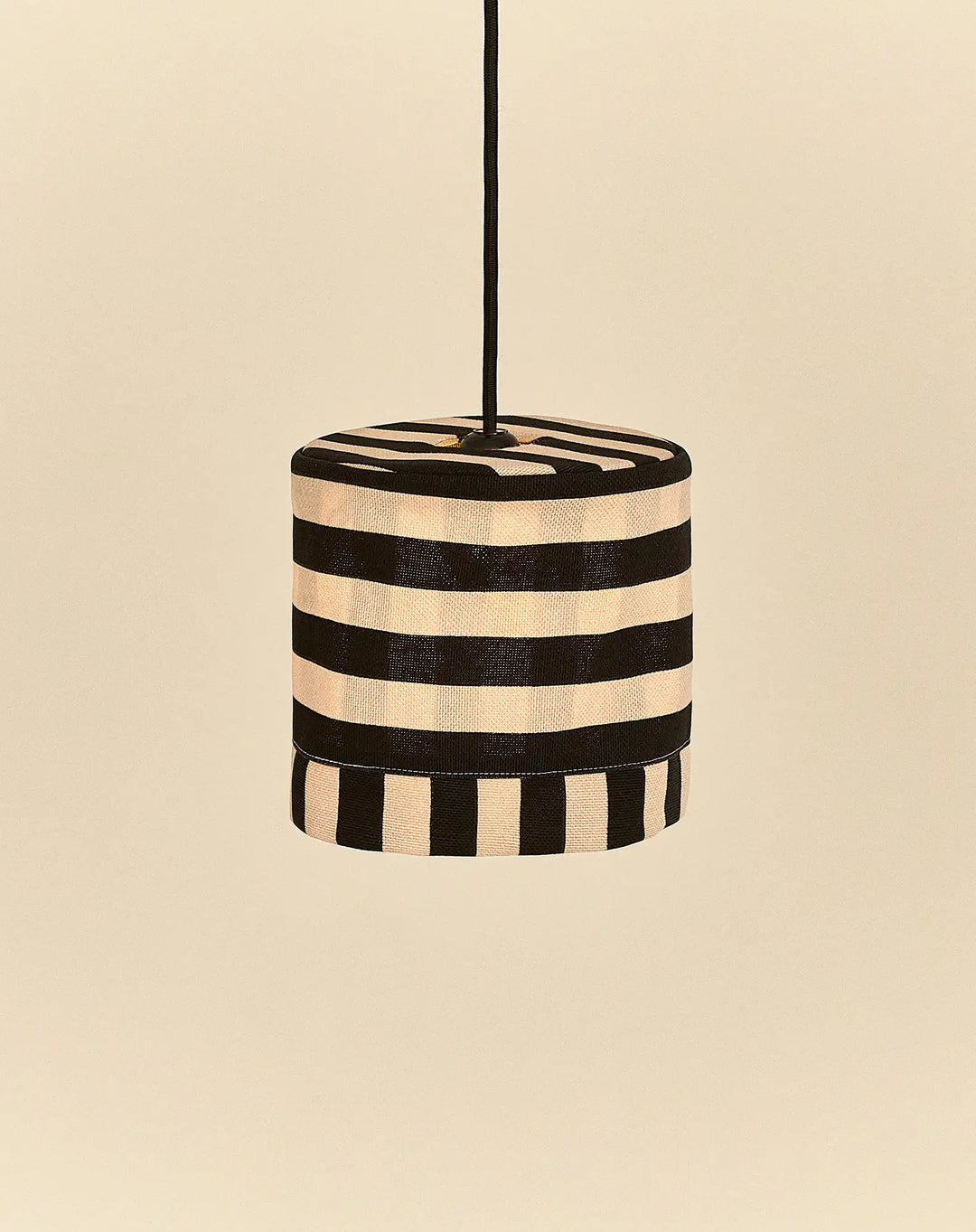 Nododinoz Linda Lampshade in Black Sand Stripes 20cm