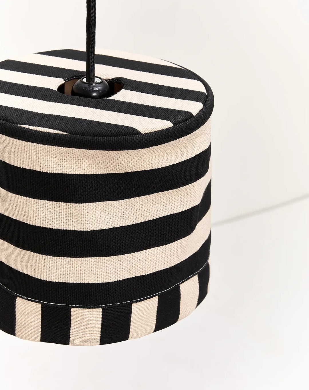 Nododinoz Linda Lampshade in Black Sand Stripes 20cm
