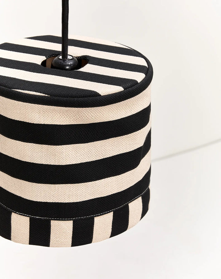 Nododinoz Linda Lampshade in Black Sand Stripes 20cm