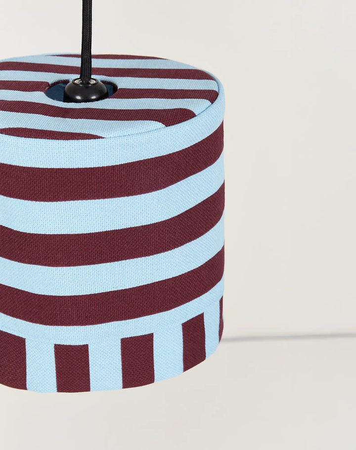 Nododinoz Linda Lampshade in Burgundy Blue Stripes 20cm