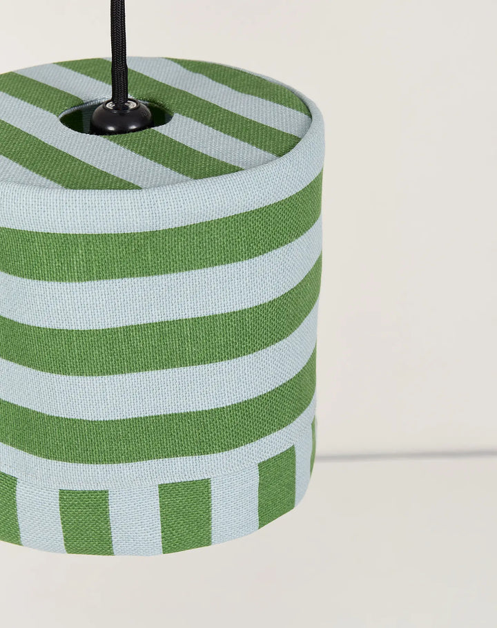 Nododinoz Linda Lampshade in Green Blue Stripes 20cm
