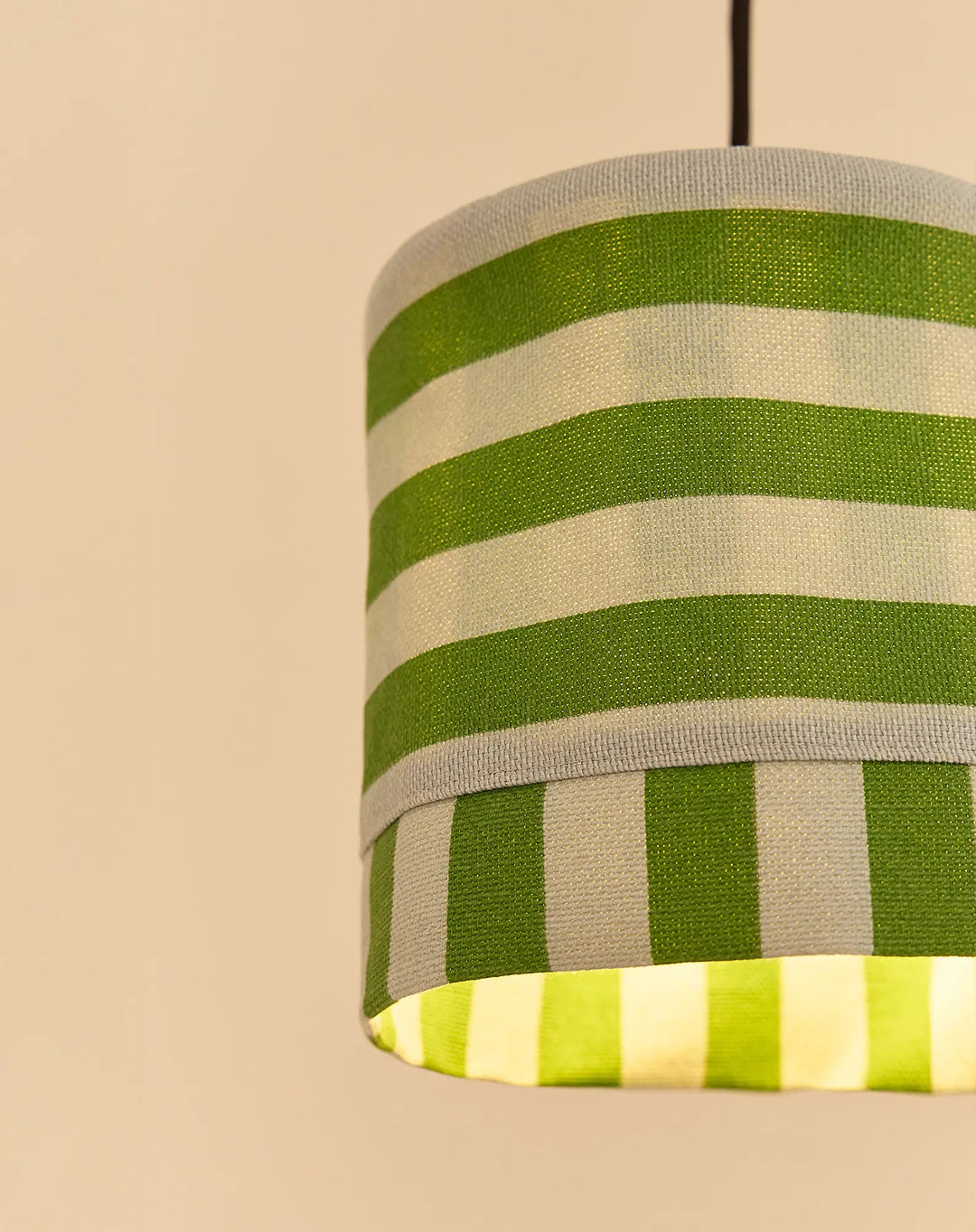 Nododinoz Linda Lampshade in Green Blue Stripes 20cm