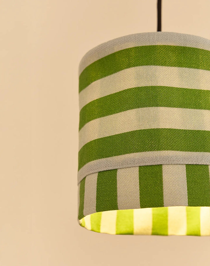 Nododinoz Linda Lampshade in Green Blue Stripes 20cm