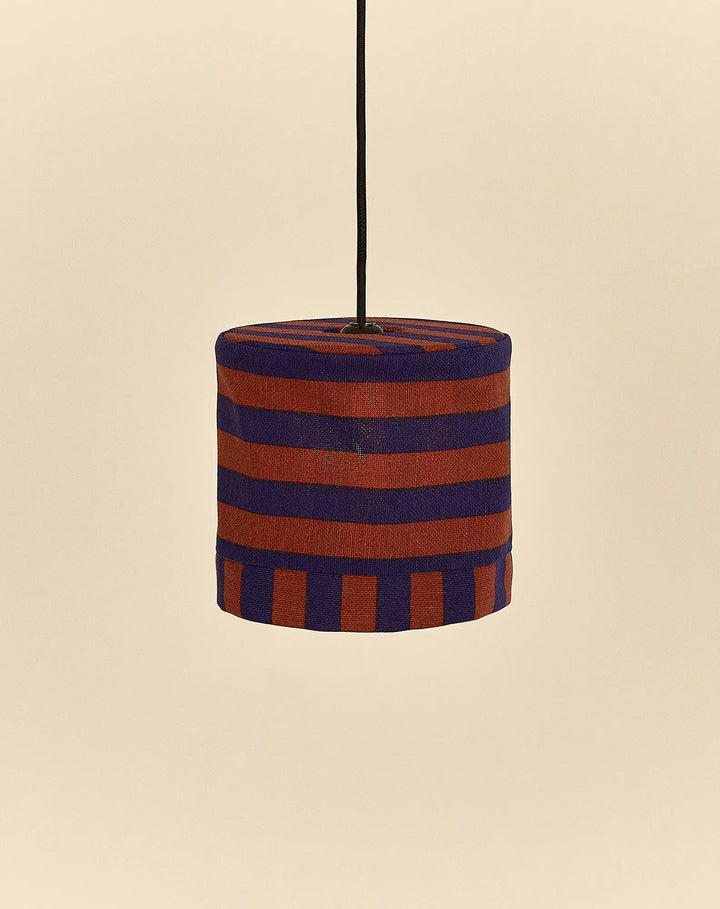 Nododinoz Linda Lampshade in Maroon Ink Stripes 20cm
