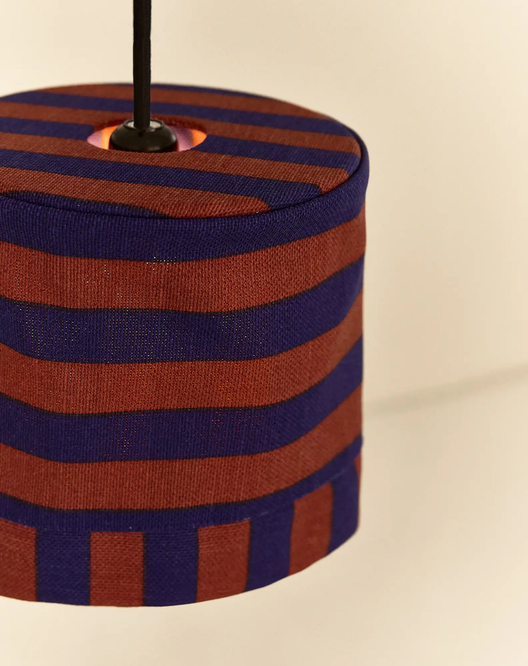 Nododinoz Linda Lampshade in Maroon Ink Stripes 20cm