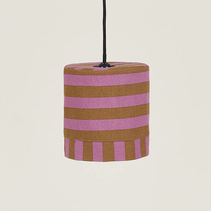 Nododinoz Linda Lampshade in Pink Curry Stripes 20cm