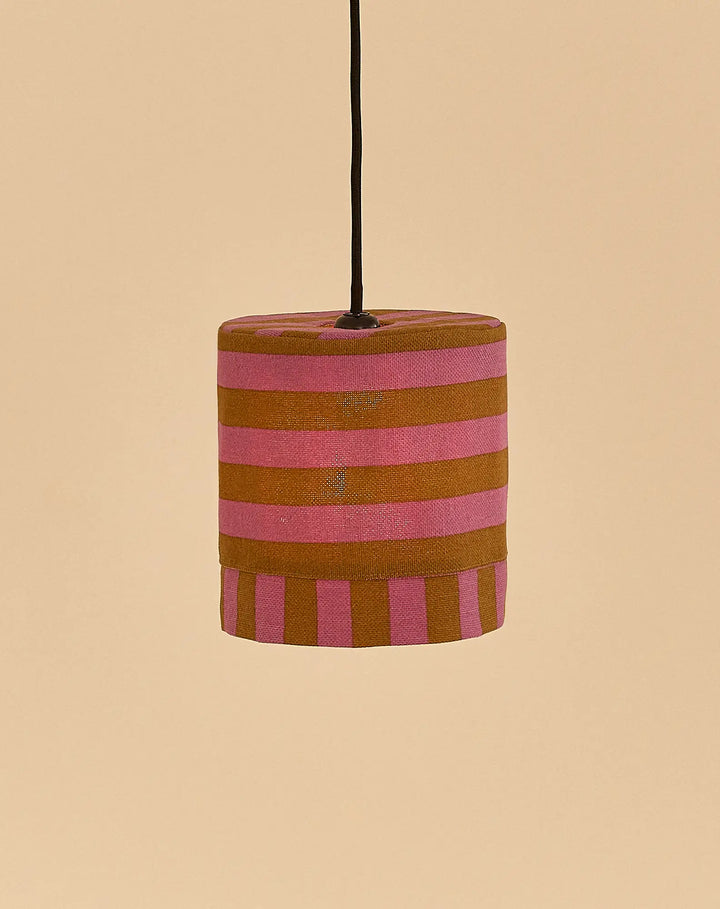 Nododinoz Linda Lampshade in Pink Curry Stripes 20cm