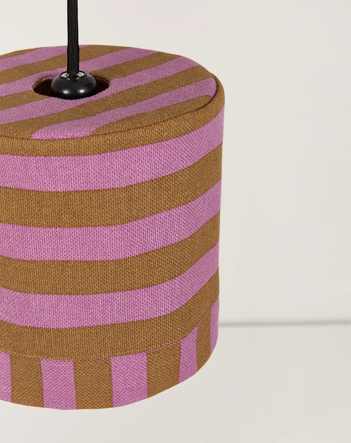 Nododinoz Linda Lampshade in Pink Curry Stripes 20cm