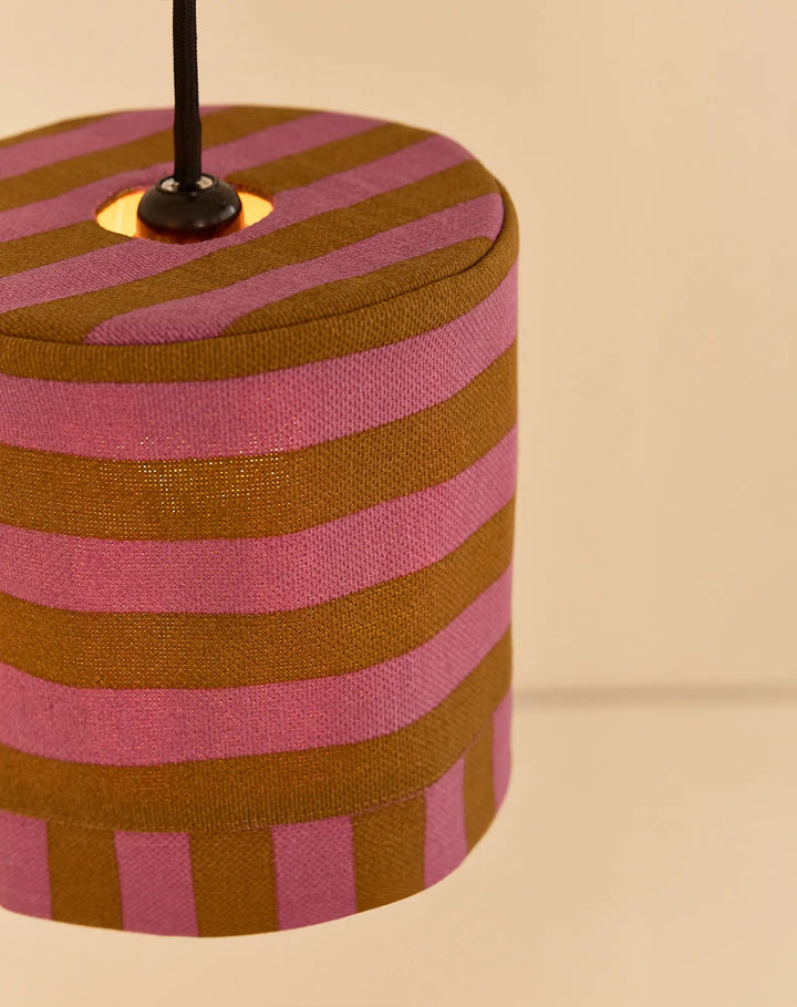 Nododinoz Linda Lampshade in Pink Curry Stripes 20cm