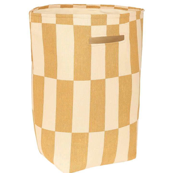 Nobodinoz Vibes Large Storage Basket in Mustard and Sand Tiles