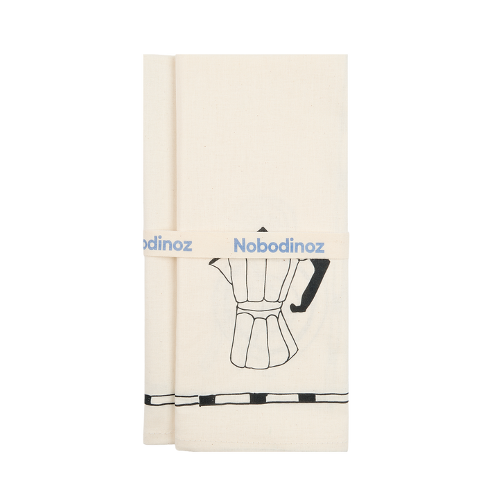 Nododinoz Set of 2 Table Napkins in Black Lunch