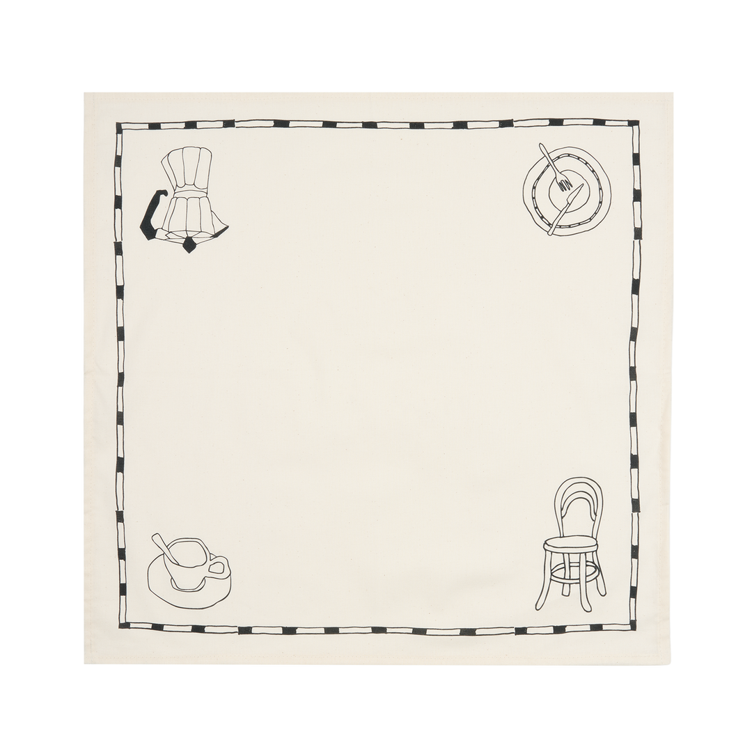 Nododinoz Set of 2 Table Napkins in Black Lunch