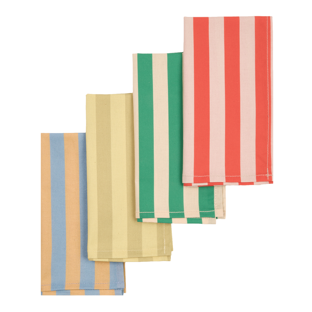 Nododinoz Set of 2 Table Napkins in Green Stripes