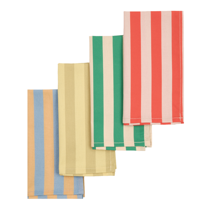 Nododinoz Set of 2 Table Napkins in Green Stripes