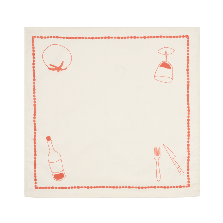 Nododinoz Set of 2 Table Napkins in Red Lunch