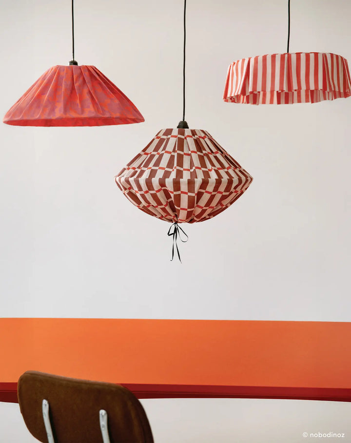 Nododinoz Ava Pleated Lampshade in Red Peonies 50cm