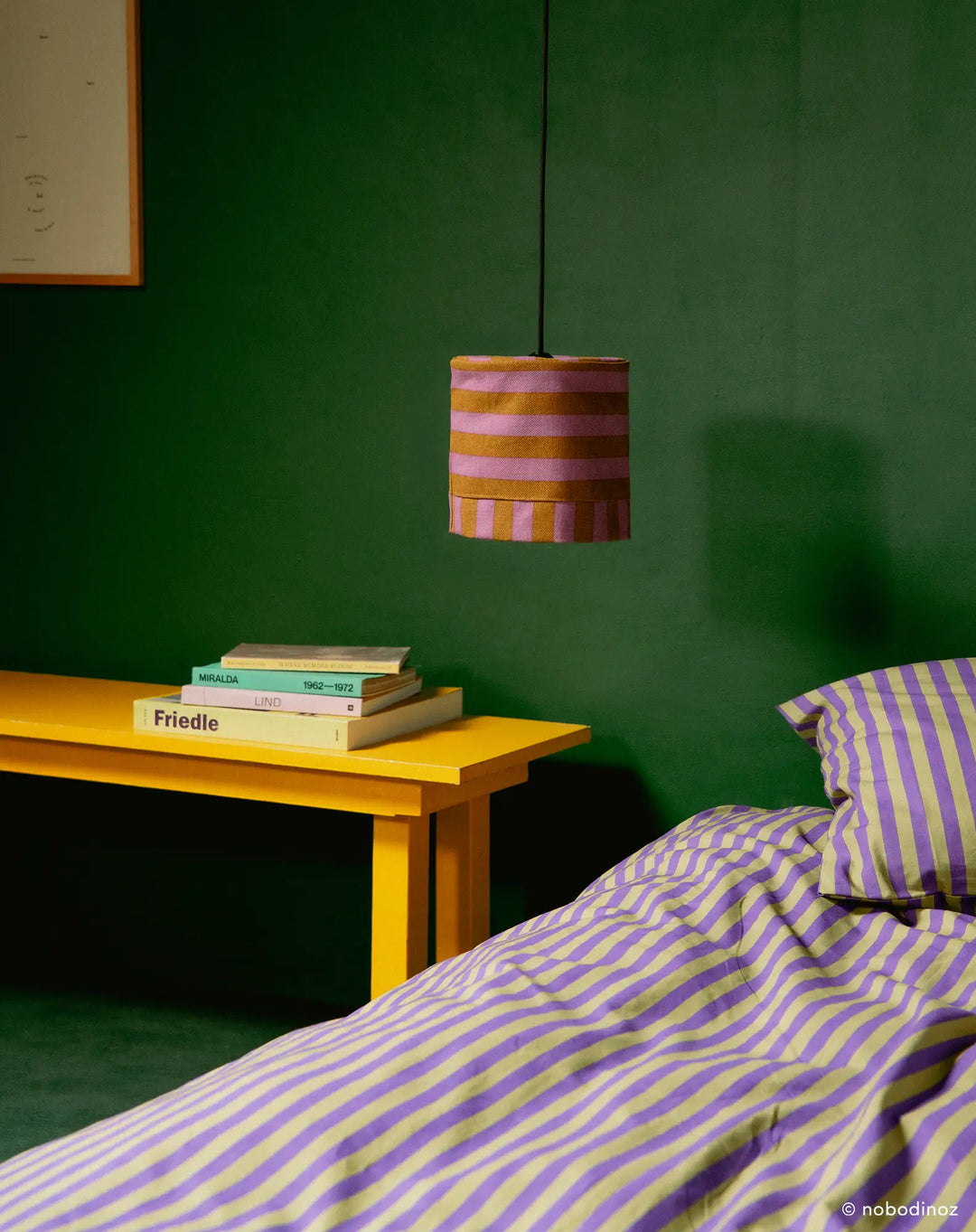 Nododinoz Linda Lampshade in Pink Curry Stripes 20cm