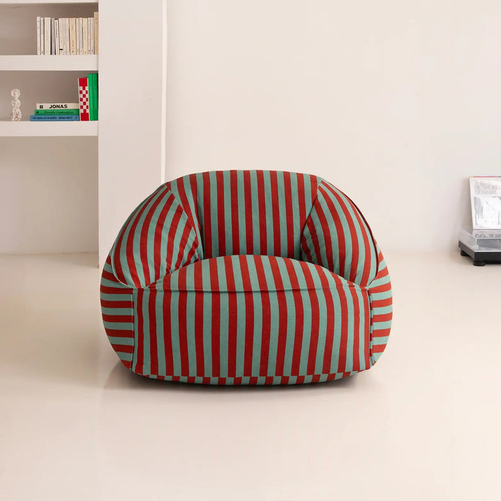 Ziggy Adult Armchair Beanbag in Red Teal Green Stripes