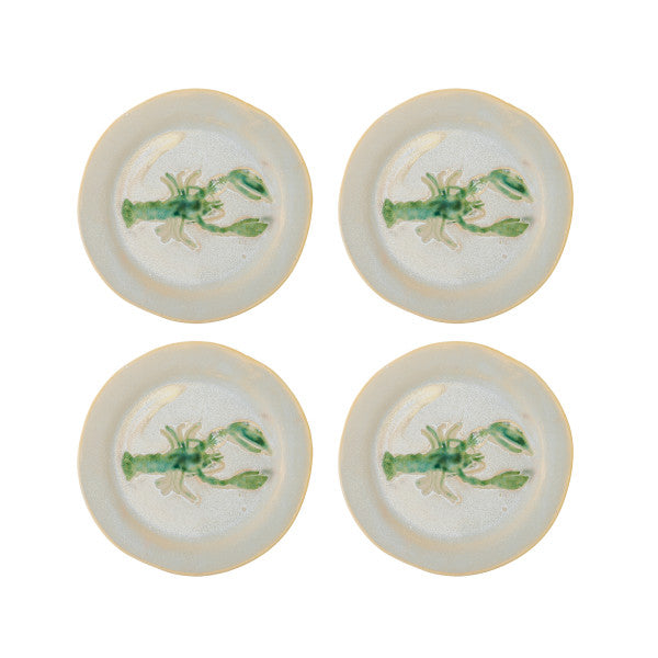 Set of 4 Stoneware Hadden Plate Lobster