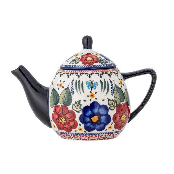Florist Stoneware Teapot with Tea Strainer