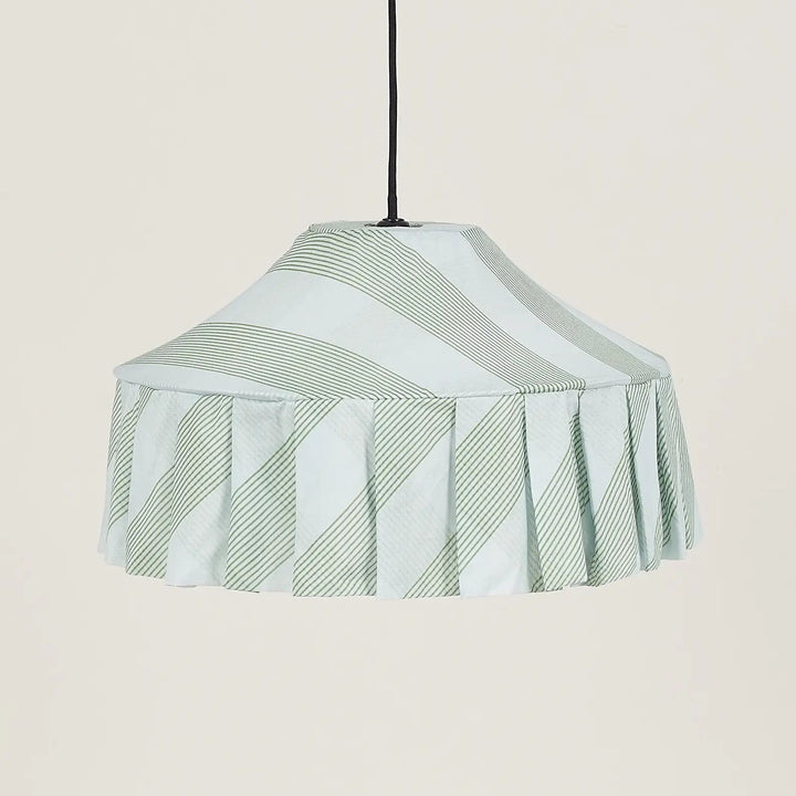 Nododinoz Nicole Lampshade in Green Diagonal Stripes 50cm