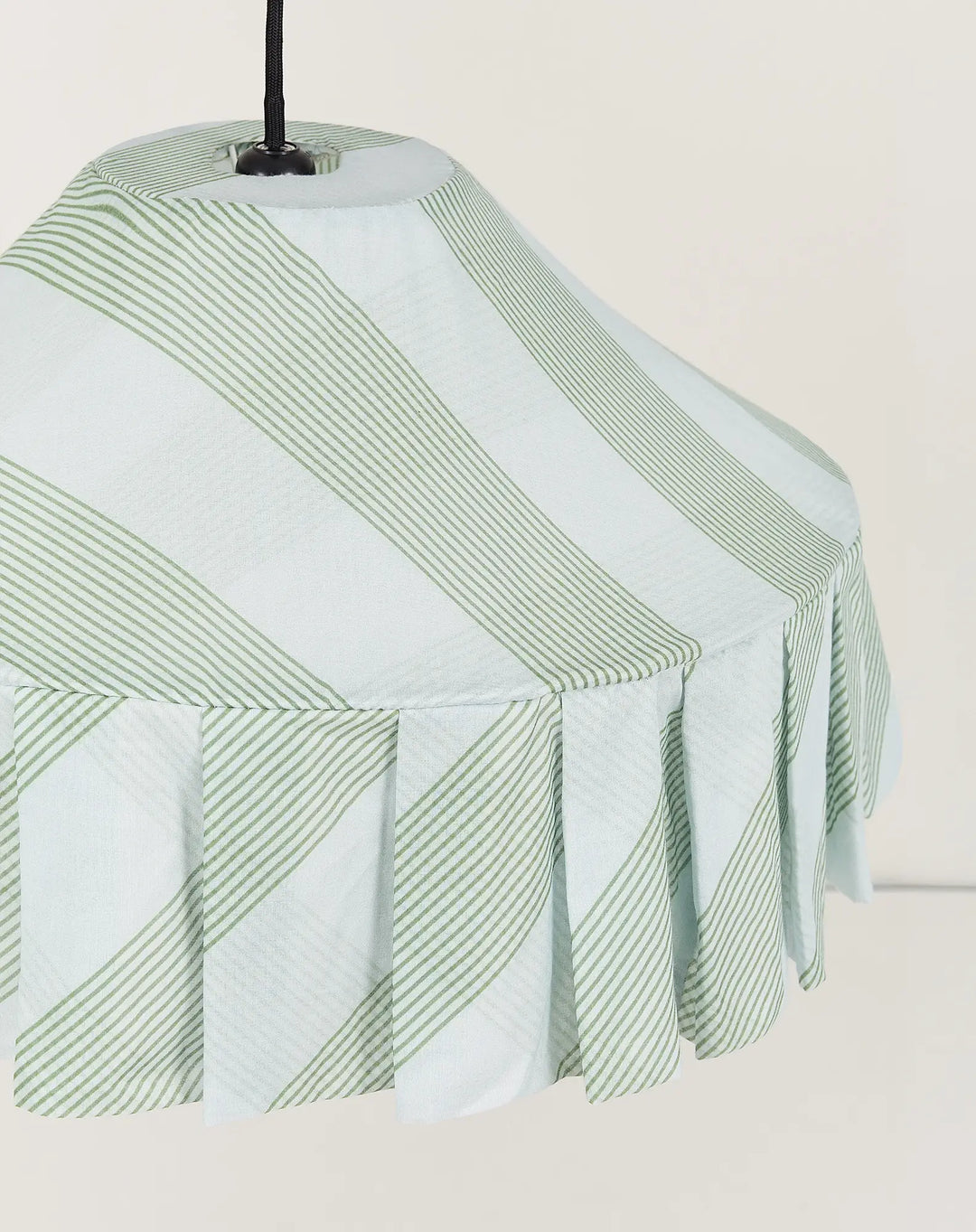 Nododinoz Nicole Lampshade in Green Diagonal Stripes 50cm