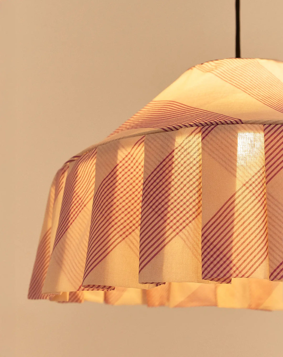 Nododinoz Nicole Lampshade in Lilac Diagonal Stripes 50cm