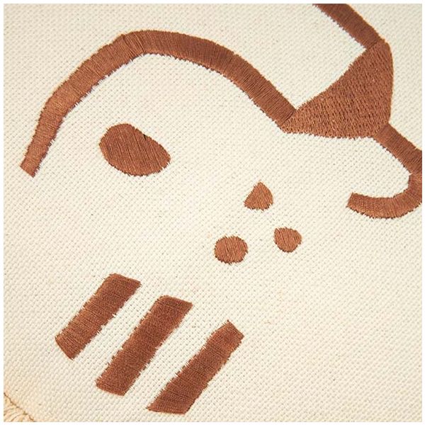 Tiger Embroidery Cushion Brown