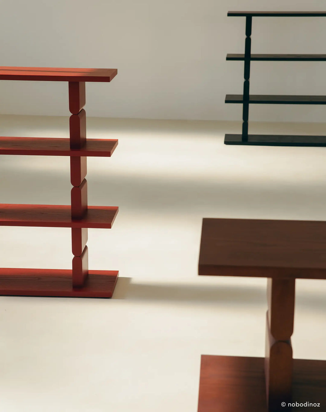 Nobodinoz Coloured Wood Bookshelves in Burnt Red - PRE ORDER