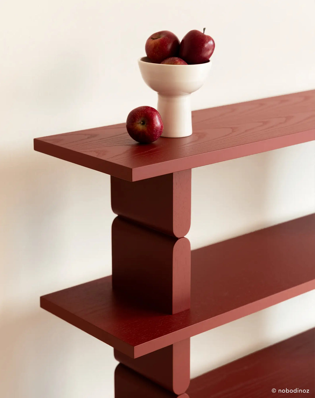 Nobodinoz Coloured Wood Bookshelves in Burnt Red - PRE ORDER