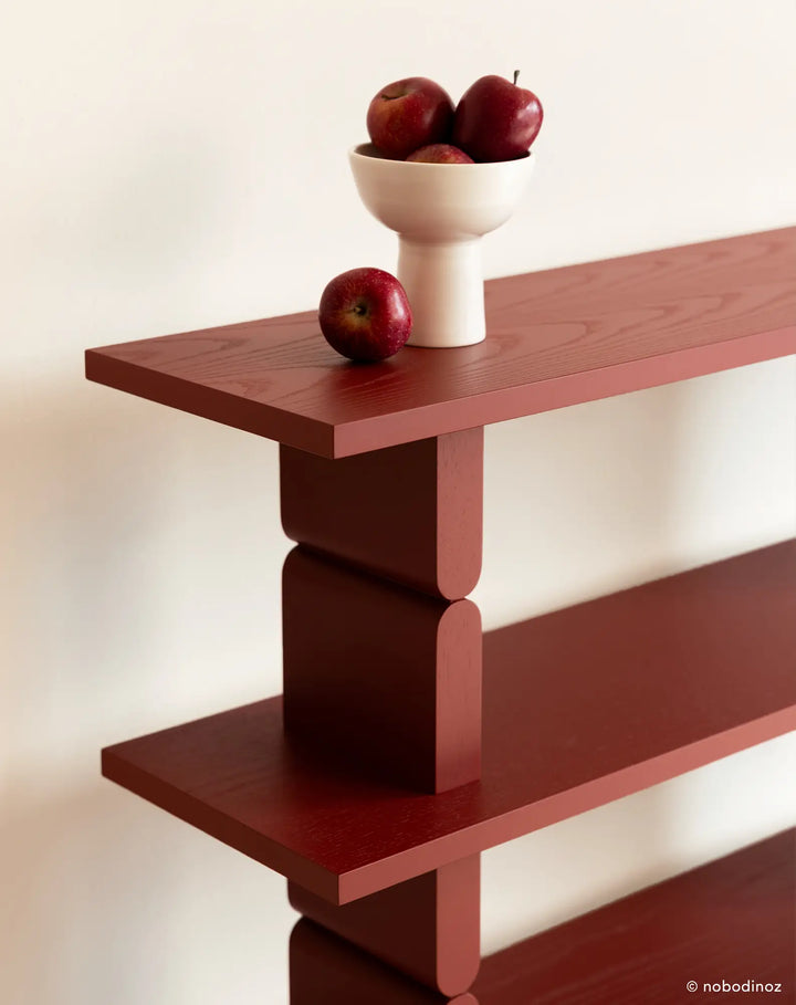 Nobodinoz Coloured Wood Bookshelves in Burnt Red - PRE ORDER