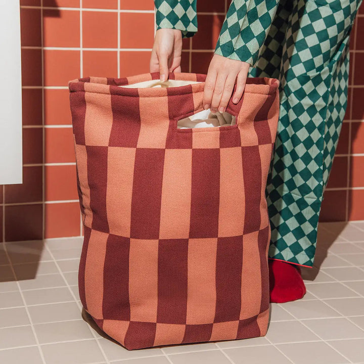 Nobodinoz Vibes Large Storage Basket in Maroon Tiles