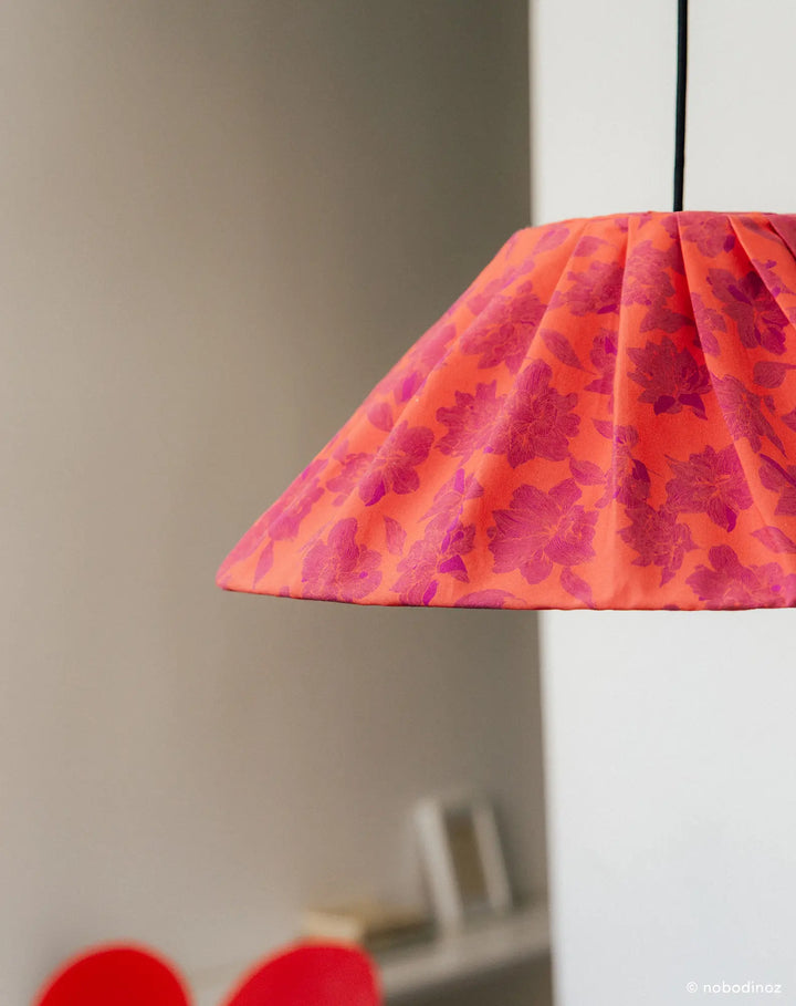 Nododinoz Ava Pleated Lampshade in Red Peonies 50cm