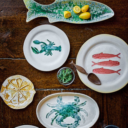 Set of 4 Stoneware Hadden Plate Lobster