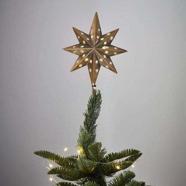 LED Star Tree Topper in Gold