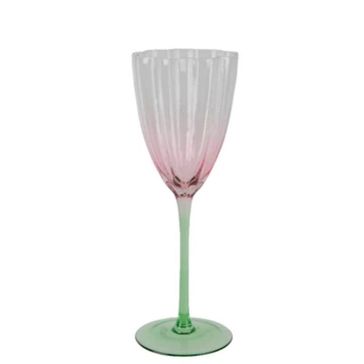 Set of Two Colourflow Fluted Wine Glasses