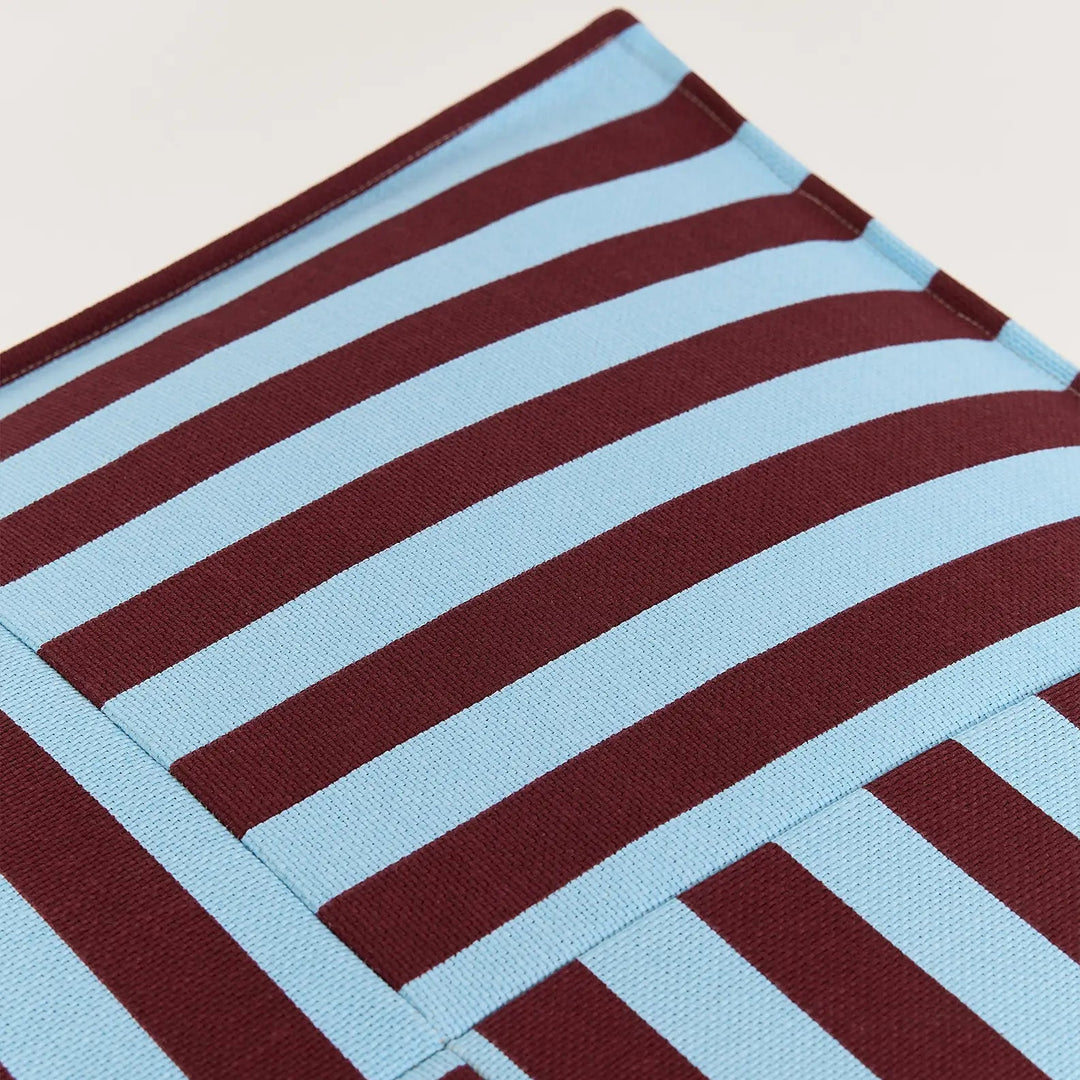 Nobodinoz Ottoman Adult Beanbag in Burgundy Blue Stripes
