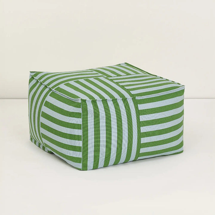 Nobodinoz Ottoman Adult Beanbag in Green Stripes