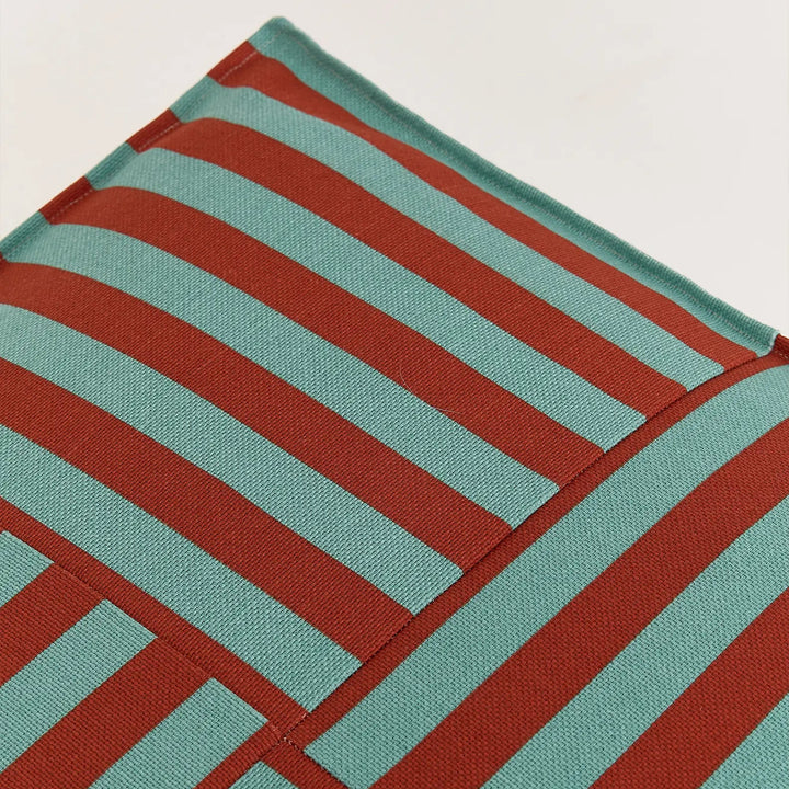 Nobodinoz Ottoman Adult Beanbag in Red Teal Green Stripes