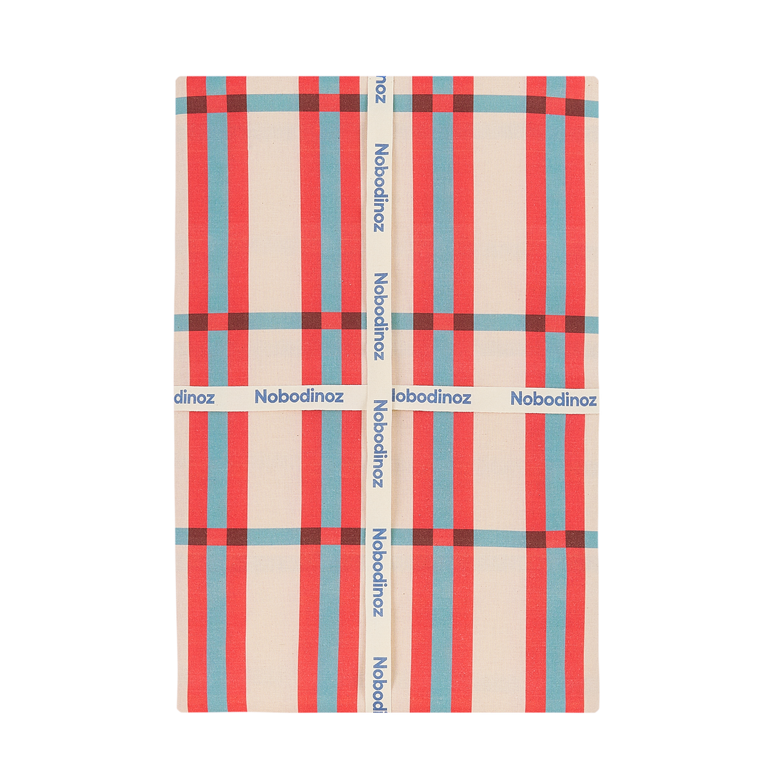 Nobodinoz Tablecloth in Red Turquoise Tiles