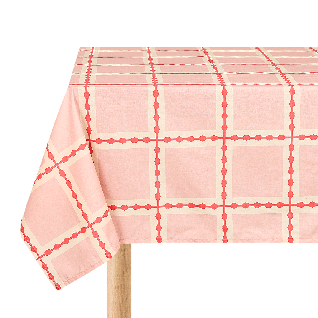 Nododinoz Tablecloth in Red Pink Mosaic