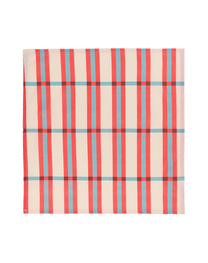 Nobodinoz Set of 2 Table Napkins in Red Turquoise Tiles