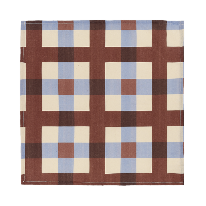 Nobodinoz Set of 2 Table Napkins in Blue Maroon Checks