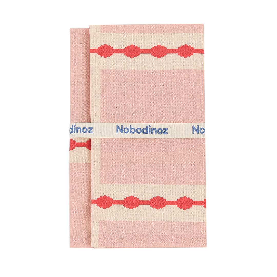 Nobodinoz Set of 2 Table Napkins in Red Pink Mosaic