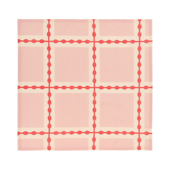 Nobodinoz Set of 2 Table Napkins in Red Pink Mosaic