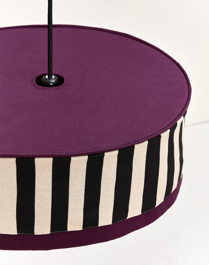 Nododinoz Paul 2 Lampshade in Black Sand Stripes 50cm