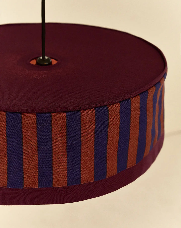 Nododinoz Paul 2 Lampshade in Maroon Ink Stripes 50cm