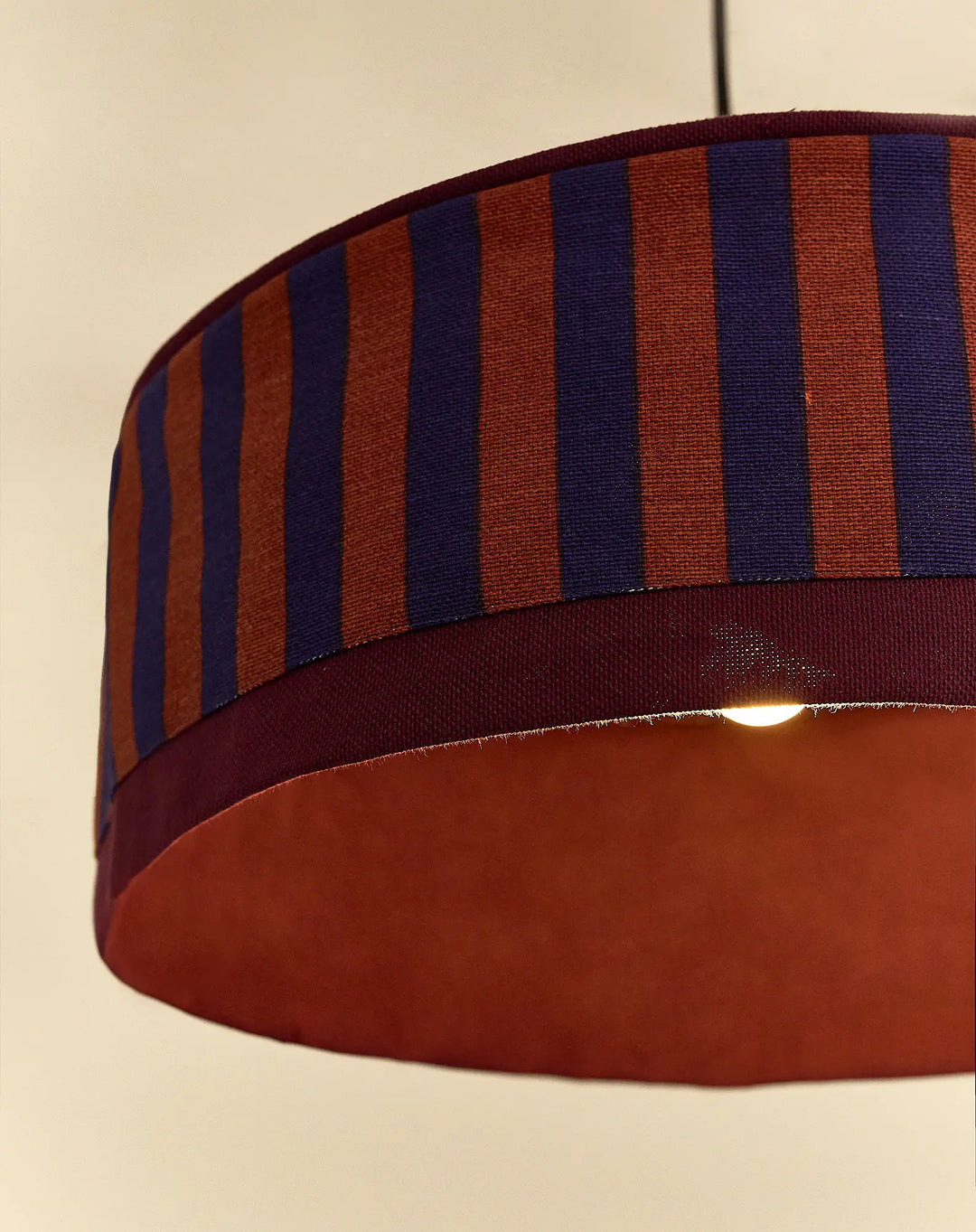 Nododinoz Paul 2 Lampshade in Maroon Ink Stripes 50cm
