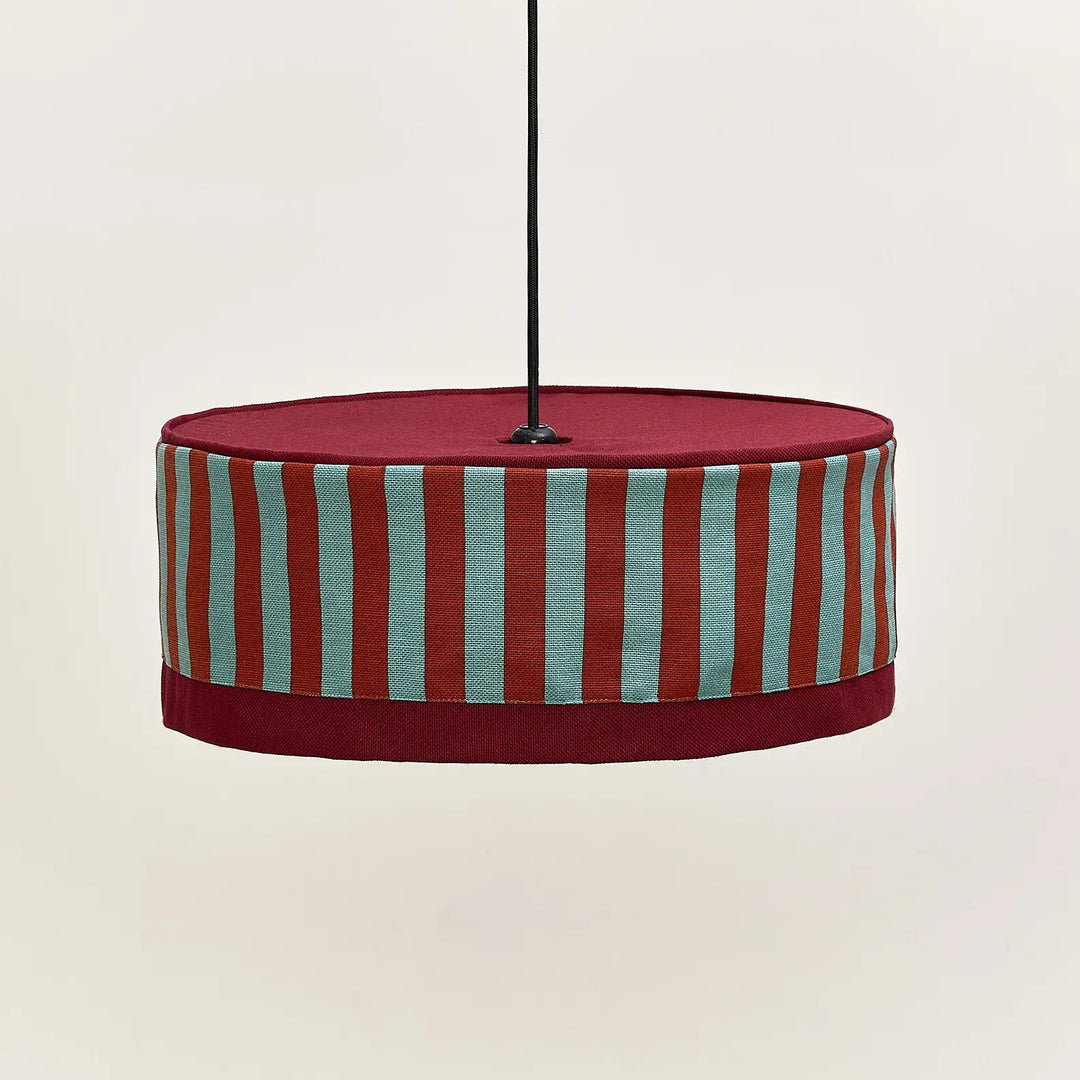 Nododinoz Paul 2 Lampshade in Red Teal Green Stripes 50cm